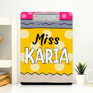 Personalized Teacher Appreciation Gift, Custom Pencil Teacher Acrylic Clipboard, Teacher Name Clipboard, End Of Year, Back to School Gift