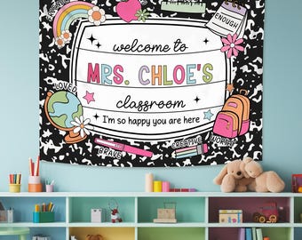 Custom Teacher Tapestry, Welcome Classroom Tapestry, Teachers Name Gift Classroom Banner, Teacher Appreciation Gift, Teacher Classroom Decor