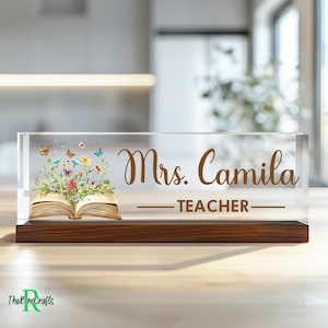 Personalized Name Plate for Teacher, Custom Teacher Desk Name Plate, Teacher Name Plate, Custom Name Teacher Gift, Gift for Teacher