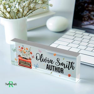 Write Plate Custom Writer Desk Name Plate, Write Gift, Author Gift, Writing Author ...