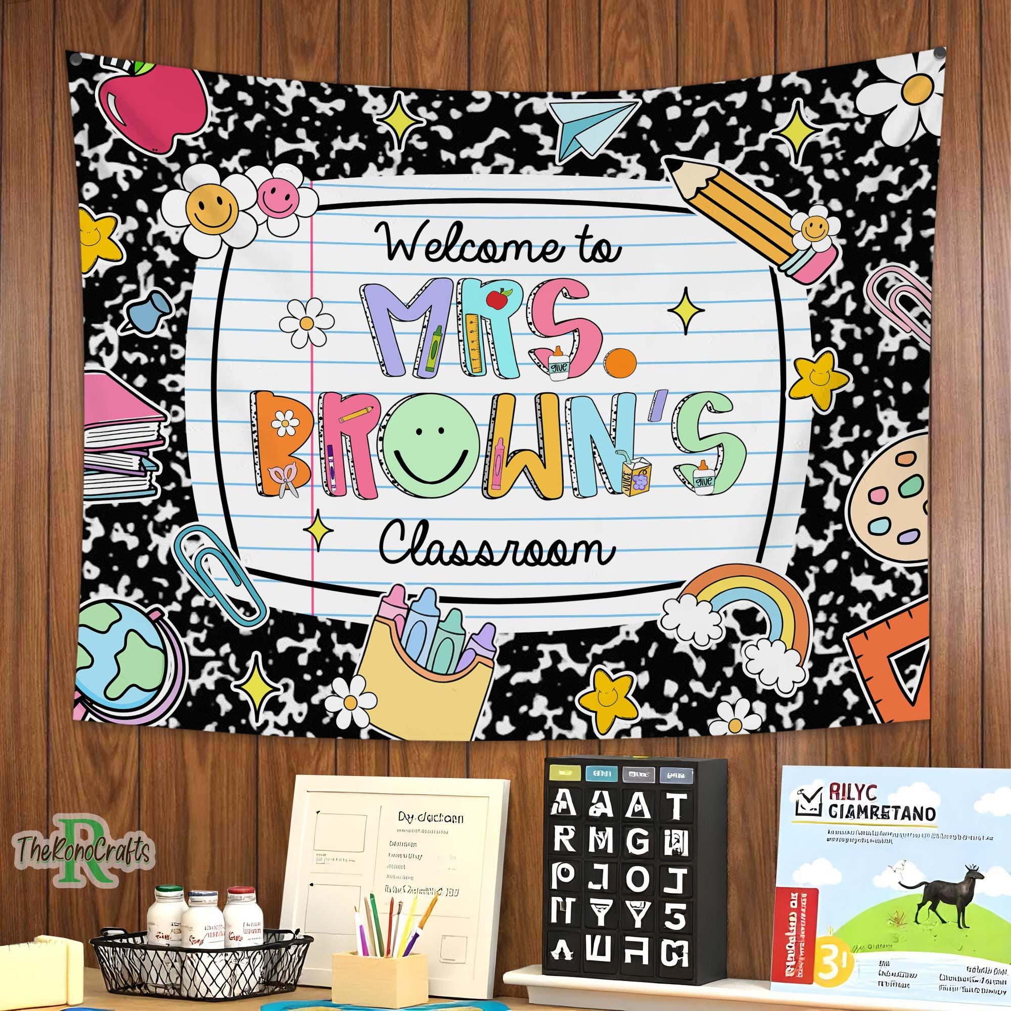 Custom Composition Notebook Classroom Banner, Welcome to Classroom ...