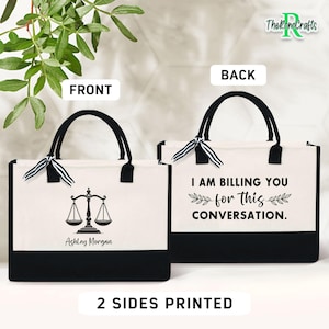 Personalized Lawyer Tote Bag, Law School Graduation Gift For Lawyer, Attorney Gift Bag, Lawyer Appreciation Gift For Her, Funny Law Gift