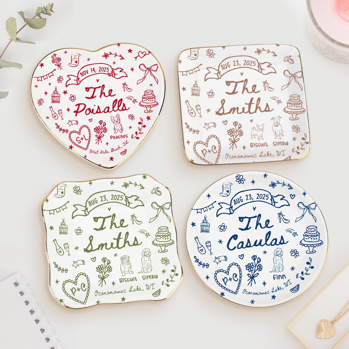 Custom Wedding Gift,Personalized Wedding Gift with Names,Date&Location Ornament for Bride and Groom,Coupke Gift,Engagement Gift,Newedly Gift image 1