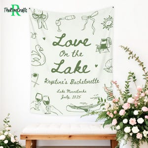 Love on the Lake Bachelorette Banner, Custom Camp Bachelorette Tapestry, Girl Trip Camping Bachelorette Weekend Backdrop, Lake Bach Party