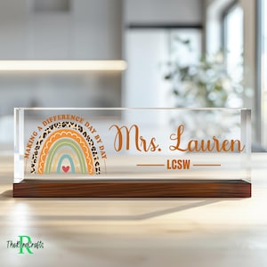 Personalized LCSW Desk Name Plate, LCSW Name Plate, LCSW Gift, Licensed ...