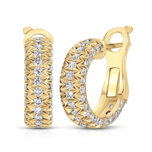 3.33 CTTW Diamond French Pave Earrings In 18k Yellow Gold