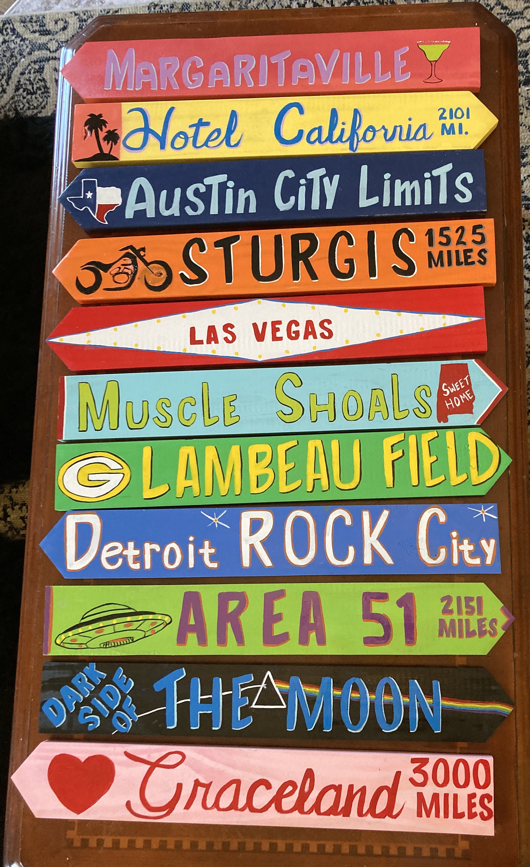Directional Signs-tropical Signs, Handmade Destination Arrow Signs-all ...