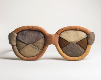 classic glasses made from sofa parts, couch texture, cushion texture,ray ban classic glasses