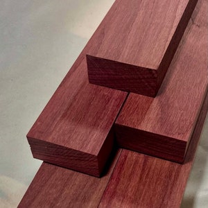 Purpleheart Wood Strips 4/4 (1" Thick) 2" x 16" Finished Hardwood Lumber for Crafts, DIY, 2 PCS/Pack - Multiple Pack Options, cutting boards