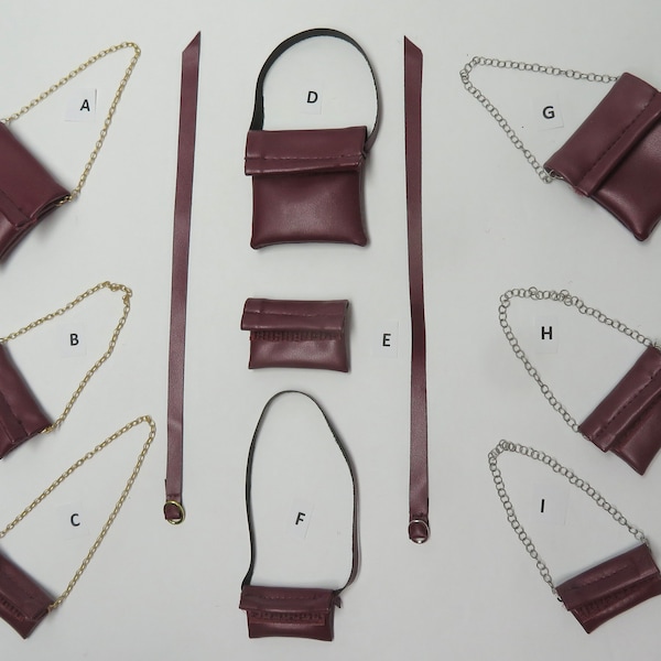 11.5" Fashion Doll Purses and Boots - the burgundy faux leather collection