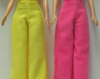 Lounge Palazzo Pants and optional top 11.5" dolls - choose a size 2 NEW COLORS hot pink and yellow