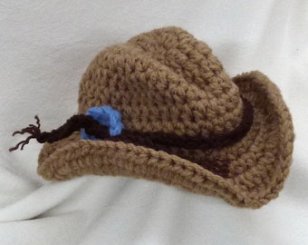 Crocheted Cowboy Hat Toy or Photography Prop choose a color