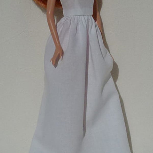 Handmade Birthday party long white dresses for 11.5" fashion doll dresses - for you to decorate