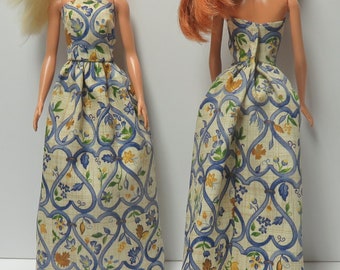 Vining hearts long dress for 11.5" fashion dolls
