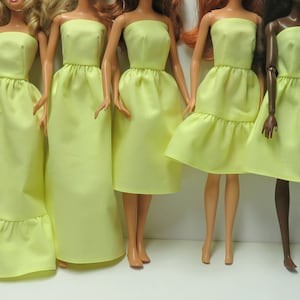 Fashion doll dresses for you to decorate these fit 11.5&quot; dolls - the LIGHT YELLOW collection