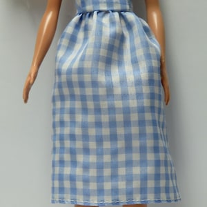 11.5&quot; Fashion Doll Dress Handmade - white and blue