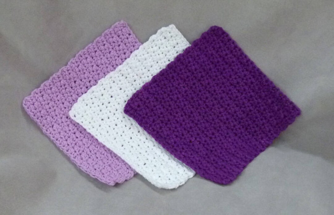 Dish Cloths Wash Cloths Spa Cloths 100 Cotton Purple Lavender White Etsy