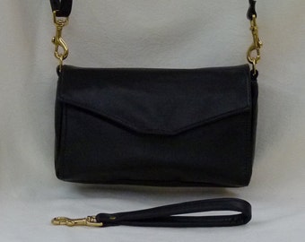 Lanyard Wallet Hip Bag Shoulder Bag Crossbody Bag with detachable Lanyard and detachable strap Leather - pick a color