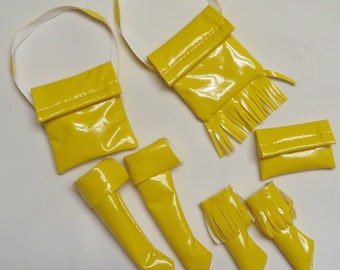 11.5" Fashion Doll Accessories - the yellow faux leather