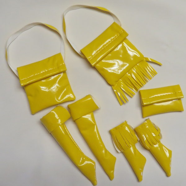 11.5" Fashion Doll Accessories - the yellow faux leather