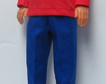 12 inch male doll long pants and tee shirts