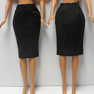 Jupe crayon avec ou sans fente pour poupées mannequins de 11,5 pouces - noir