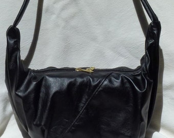 Hobo Sling Handmade Black Leather Bag Small made in USA