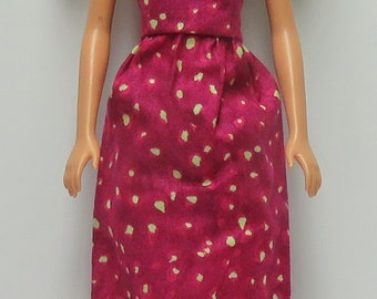 Long Magenta Pink 11.5" Fashion Doll Dress