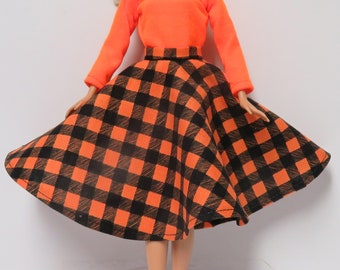 Fashion doll swing skirt and top for 11.5" doll - Halloween