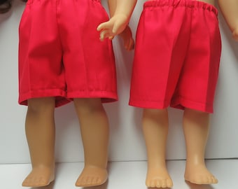 Pantalones cortos para muñecas de 18" - rojo brillante