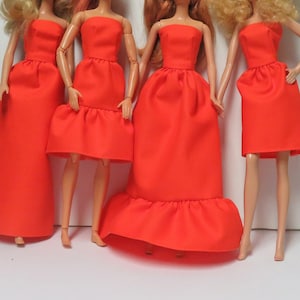 Fashion doll dresses for you to decorate these fit 11.5" dolls - the ORANGE collection