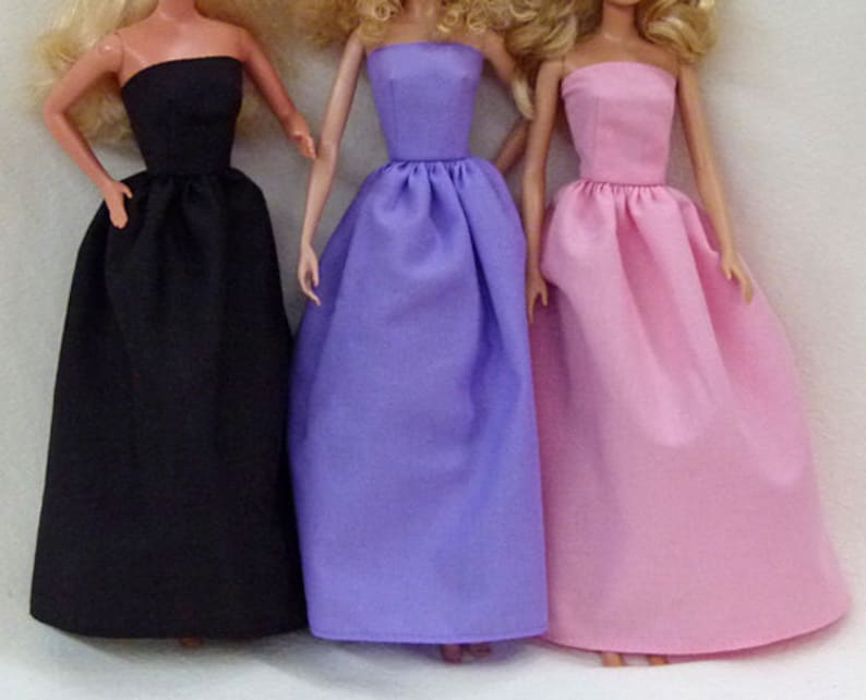 Fashion Doll Easter birthday party long dresses black purple pink for you to decorate these fit 11.5 dolls image 1
