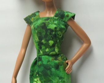 Green colors 11.5" SLIM figure Fashion Doll Dress Handmade