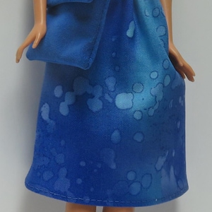 11.5&quot; Fashion Doll Dress Handmade - blue with purse