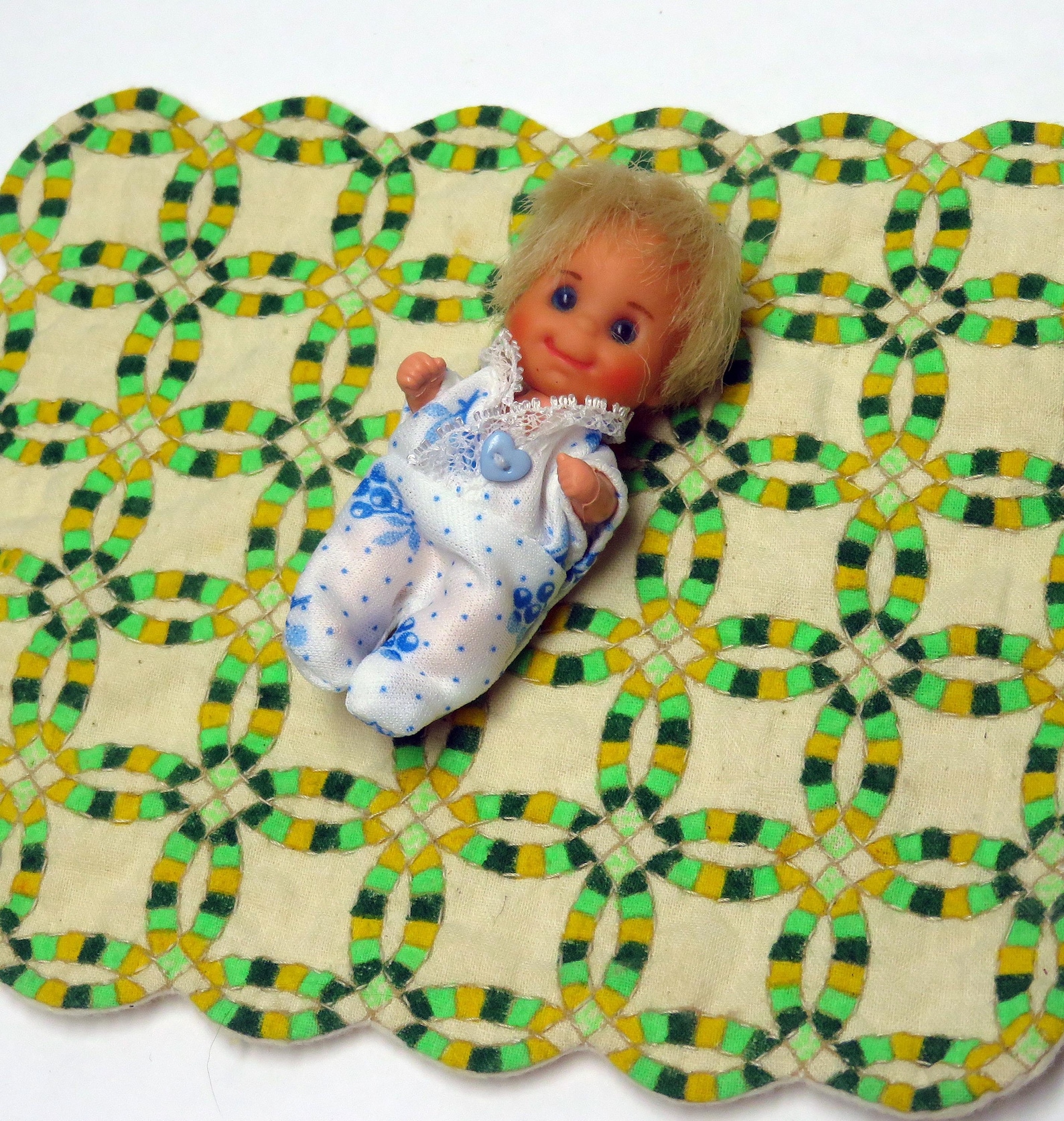 3 Inch Baby Doll Jammies - Blue Floral - Etsy