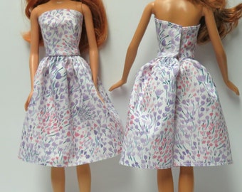 Summer colors 11.5" Fashion Doll Dress Handmade - floral