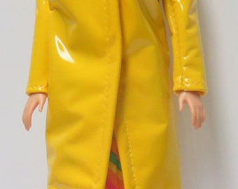 Fashion doll rain coat and boots - yellow