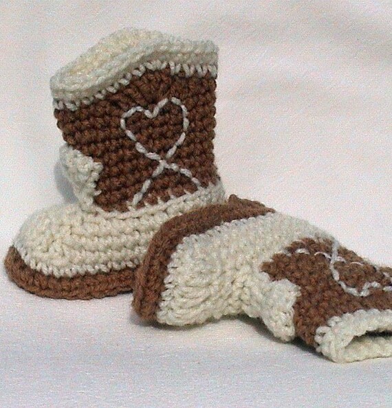 Crocheted Baby Cowboy Booties Handmade choose a size and Etsy