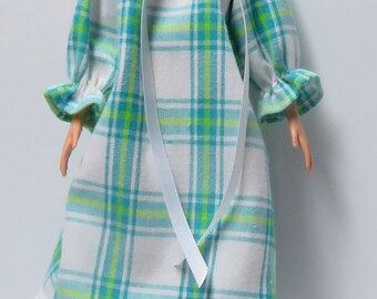 11.5" Fashion Doll  Nightgown - plaid