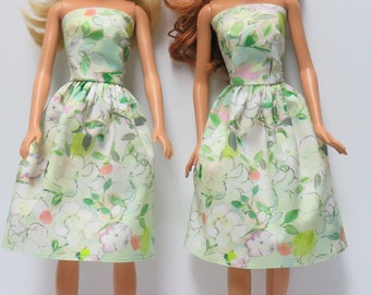 Summer colors 11.5" Fashion Doll Dress Handmade - soft green