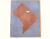 DC Love Embroidery On Reclaimed Wood Wall Art