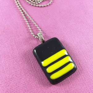 Fused Glass - Buzz Buzz Bee Pendant Necklace