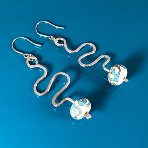 Sterling Silver Riverbend Bead-Drop Earrings