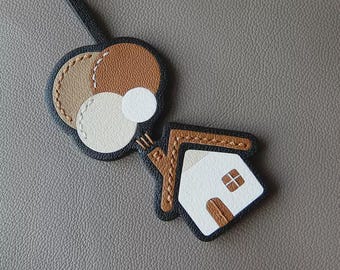 Leather UP House Keychain | Balloon Bag Charm