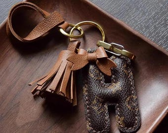 Luxury Leather Letter Keychain | Designer Bag Charm
