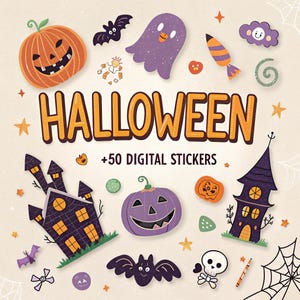 Halloween Digital Stickers / HALLOWEEN Clipart / Digital Planner Stickers / Goodnotes Stickers