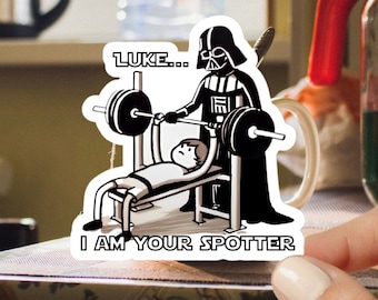 Funny Star Wars Sticker, Gym Vader Sticker, UV and Water Resistant Kiss-Cut Vinyl Decal