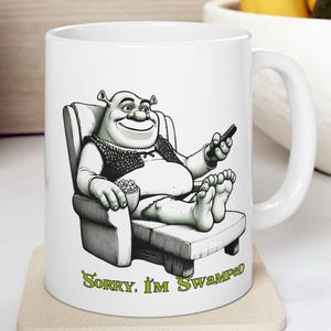 Shrek Ceramic Mug, Funny Shrek Design, 11oz Cup for Tea or Coffee, Cartoon Character Gift, Novelty Coffee Cup