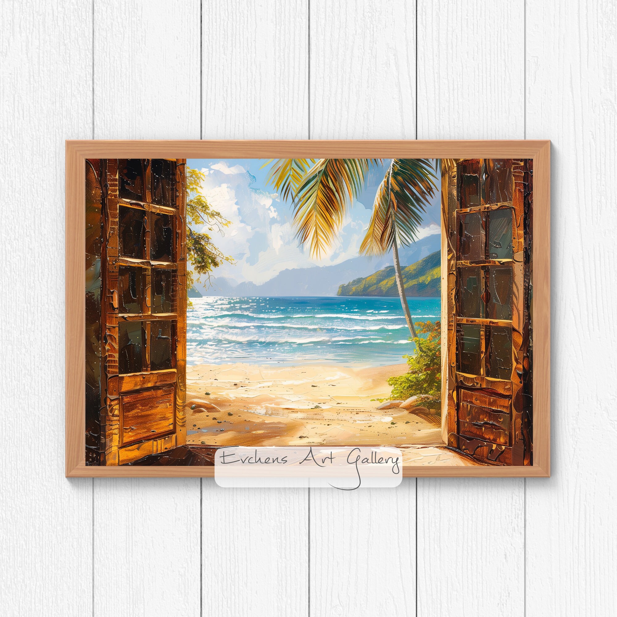 Leinwand-Wandbild 'Strand & Boot' – 101,6 X 50,8 Cm, Moderne Meerlandschaft Für Wohnzimmer Und Büro