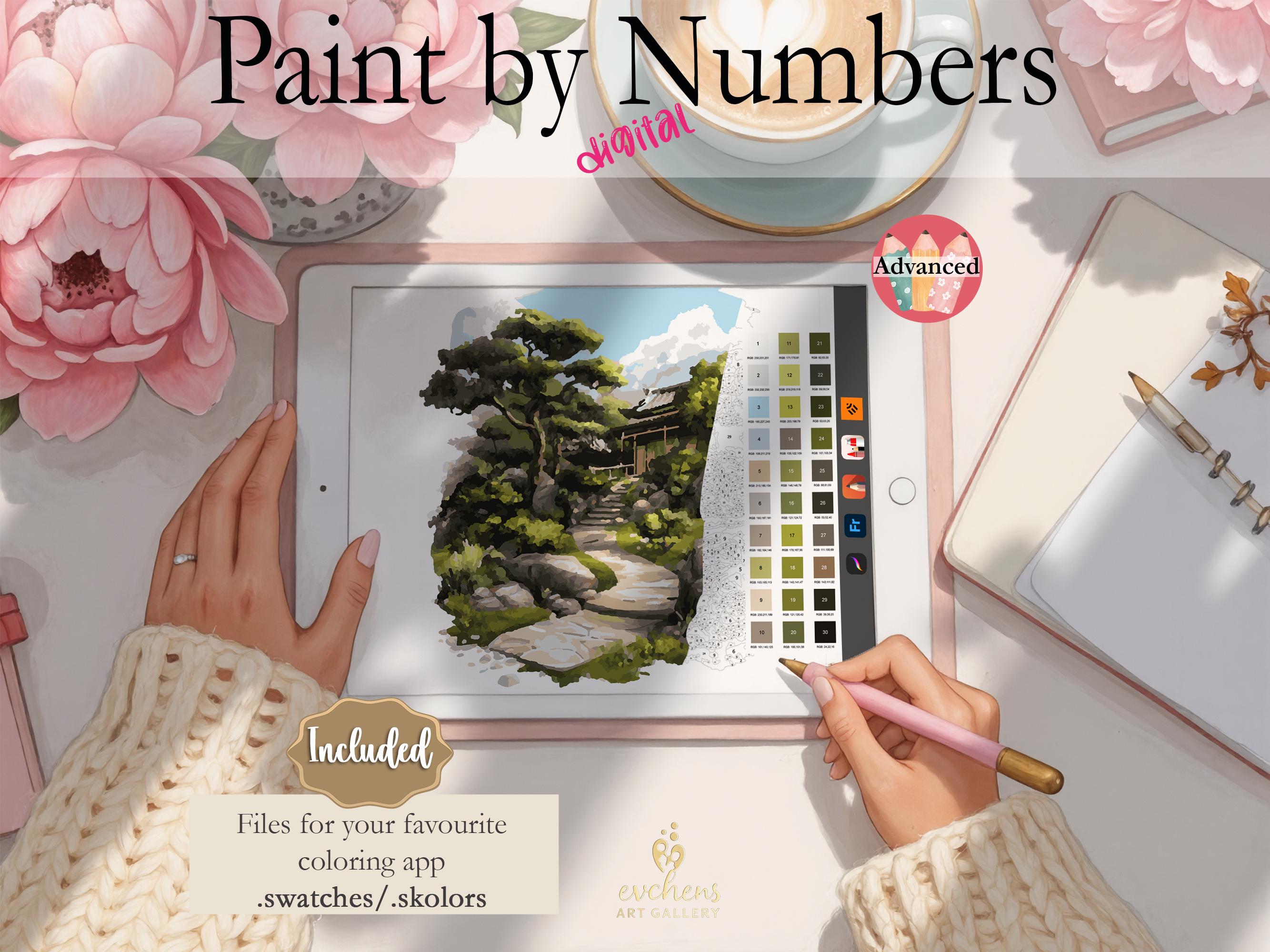 Japanese Garden | Digital Paint by Numbers|instant Download
